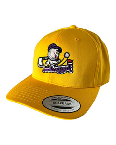 BADBOYGOLF Gold and Purple Snapback Cap